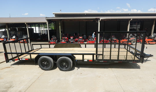 7x20 Dovetail Utility Trailer with Side Gate (2) 3,500lb Axles 7K GVWR - SLE Equipment - 1