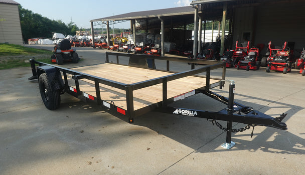 6.4x12 Straight Deck Utility Trailer 3,500lb Axles Tall Gate - SLE Equipment - 1