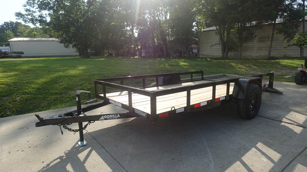 6.4x12 Straight Deck Utility Trailer 3,500lb Axles Tall Gate - SLE Equipment - 2
