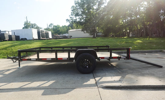 6.4x12 Straight Deck Utility Trailer 3,500lb Axles Tall Gate - SLE Equipment - 6