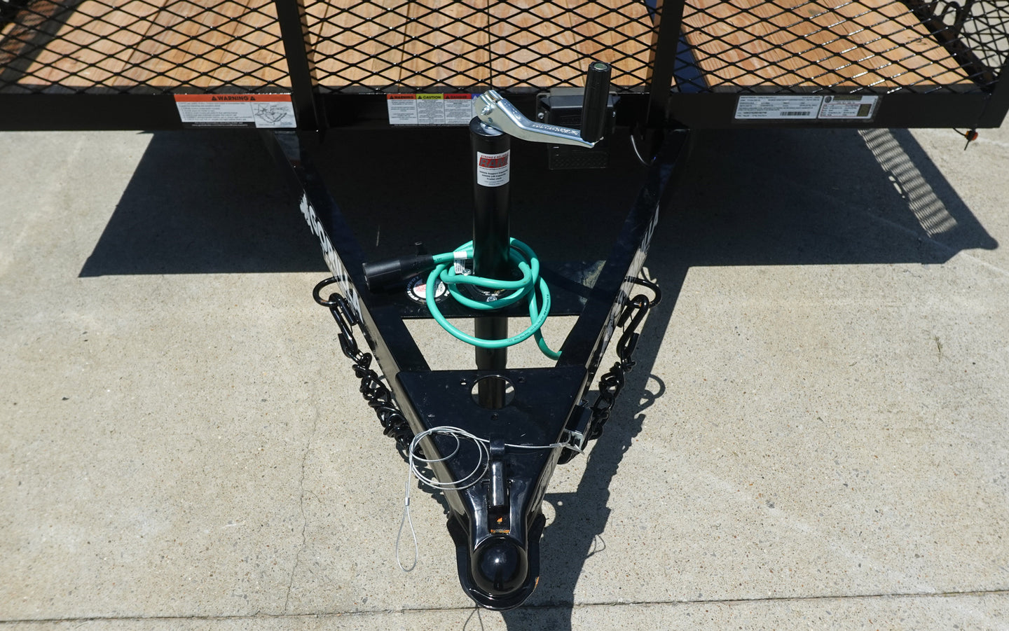 7X16 Dovetail Utility Trailer 2ft Mesh (2) 3500lb Axles Jack