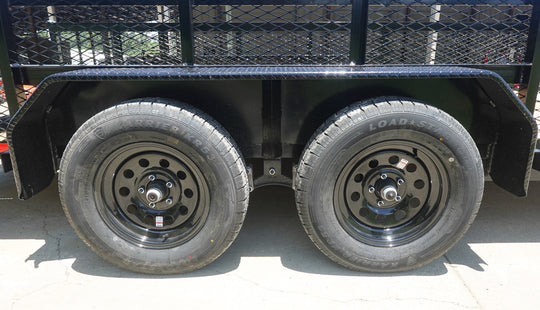 7X16 Dovetail Utility Trailer 2ft Mesh (2) 3500lb Axles Fenders and Tires