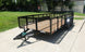 7X16 Dovetail Utility Trailer 2ft Mesh (2) 3500lb Axles Front Left
