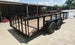 7X16 Dovetail Utility Trailer 2ft Mesh (2) 3500lb Axles Right Rear Side