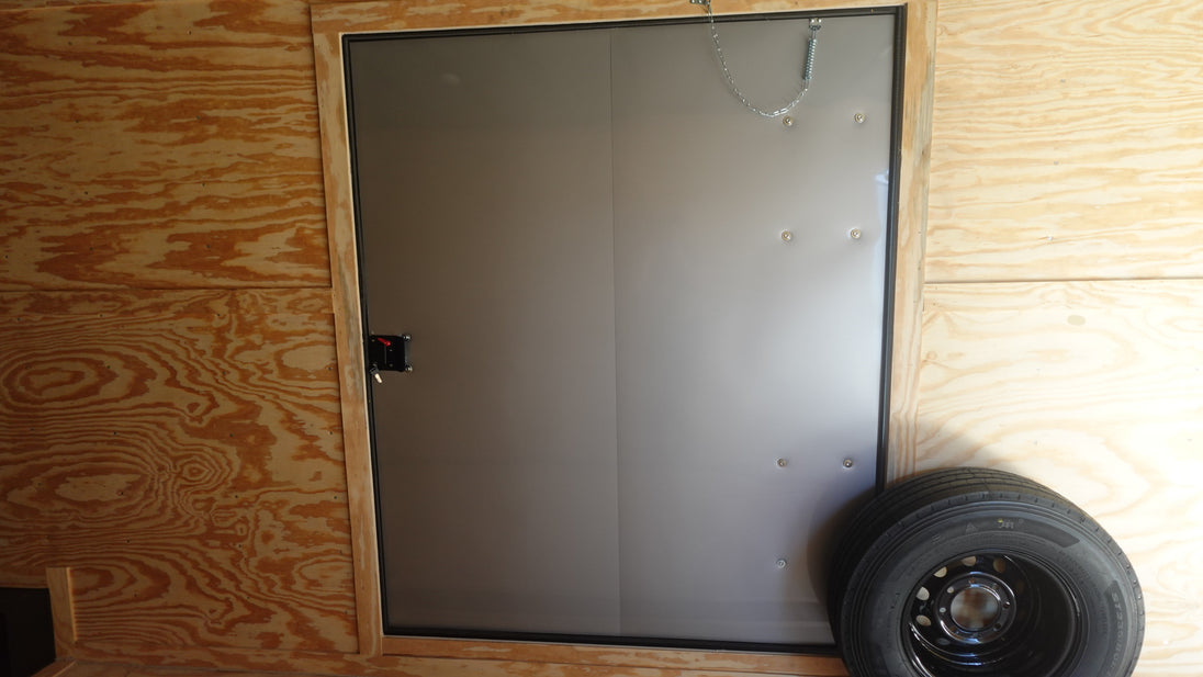 8.5X36 Indigo Blue With Black Out Enclosed Trailer With Escape Doors E Track Floor (3) 7K Axles 21K GVWR Inside Escape Door