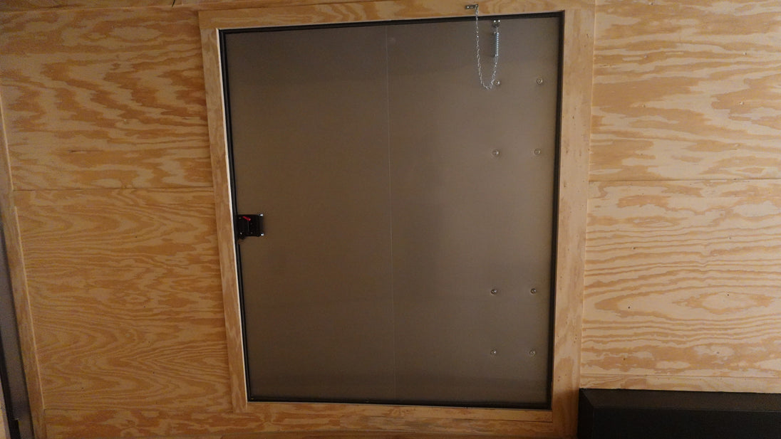 8.5X36 Indigo Blue With Black Out Enclosed Trailer With Escape Doors E Track Floor (3) 7K Axles 21K GVWR Inside Escape Door