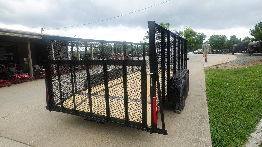 6.4x16 Dovetail Utility Trailer with 4ft Mesh Side (2) 3,500lb Axles - SLE Equipment - 4
