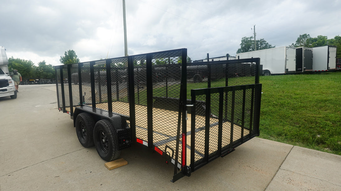 6.4x16 Dovetail Utility Trailer with 4ft Mesh Side (2) 3,500lb Axles - SLE Equipment - 11