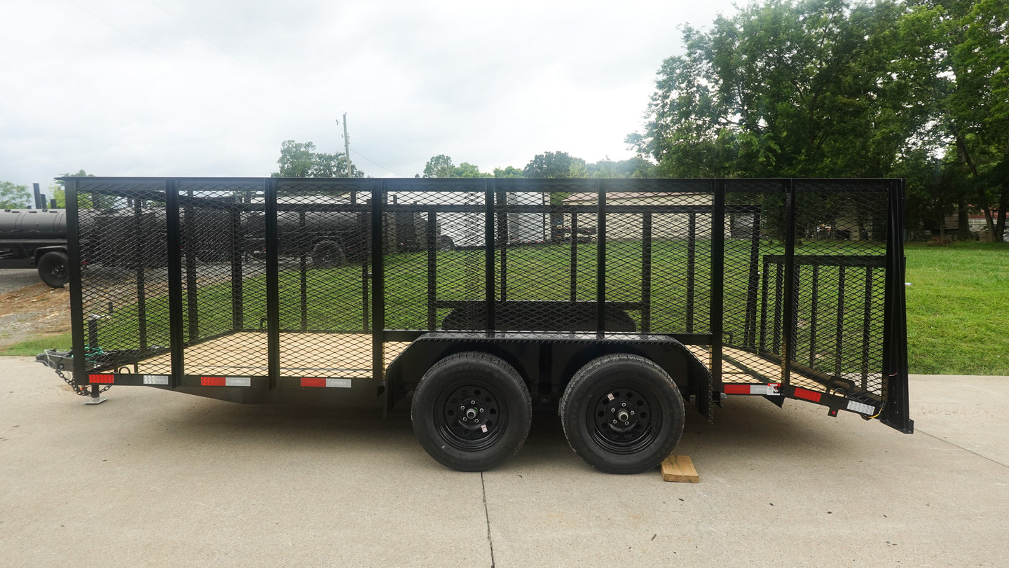 6.4x16 Dovetail Utility Trailer with 4ft Mesh Side (2) 3,500lb Axles - SLE Equipment - 8