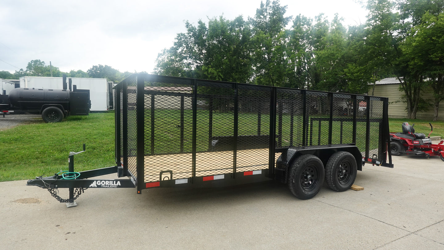 6.4x16 Dovetail Utility Trailer with 4ft Mesh Side (2) 3,500lb Axles - SLE Equipment - 10