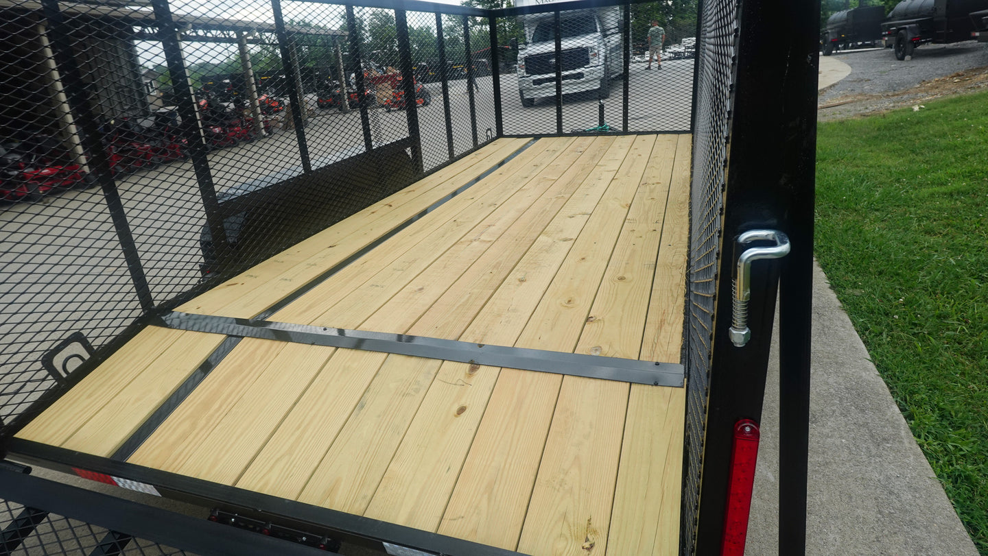 6.4x16 Dovetail Utility Trailer with 4ft Mesh Side (2) 3,500lb Axles - SLE Equipment - 14