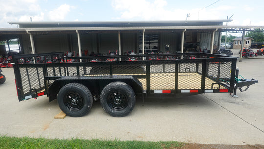 6.4x14 Dovetail Utility Trailer with 2ft Mesh Sides (2) 3500lb Axle - SLE Equipment - 5