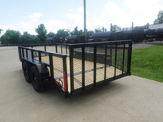 6.4x14 Dovetail Utility Trailer with 2ft Mesh Sides (2) 3500lb Axle - SLE Equipment - 8