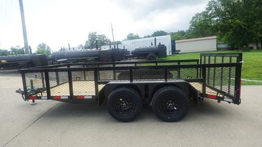 6.4x14 Dovetail Utility Trailer with 2ft Mesh Sides (2) 3500lb Axle - SLE Equipment - 4