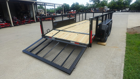 6.4x14 Dovetail Utility Trailer with 2ft Mesh Sides (2) 3500lb Axle - SLE Equipment - 9