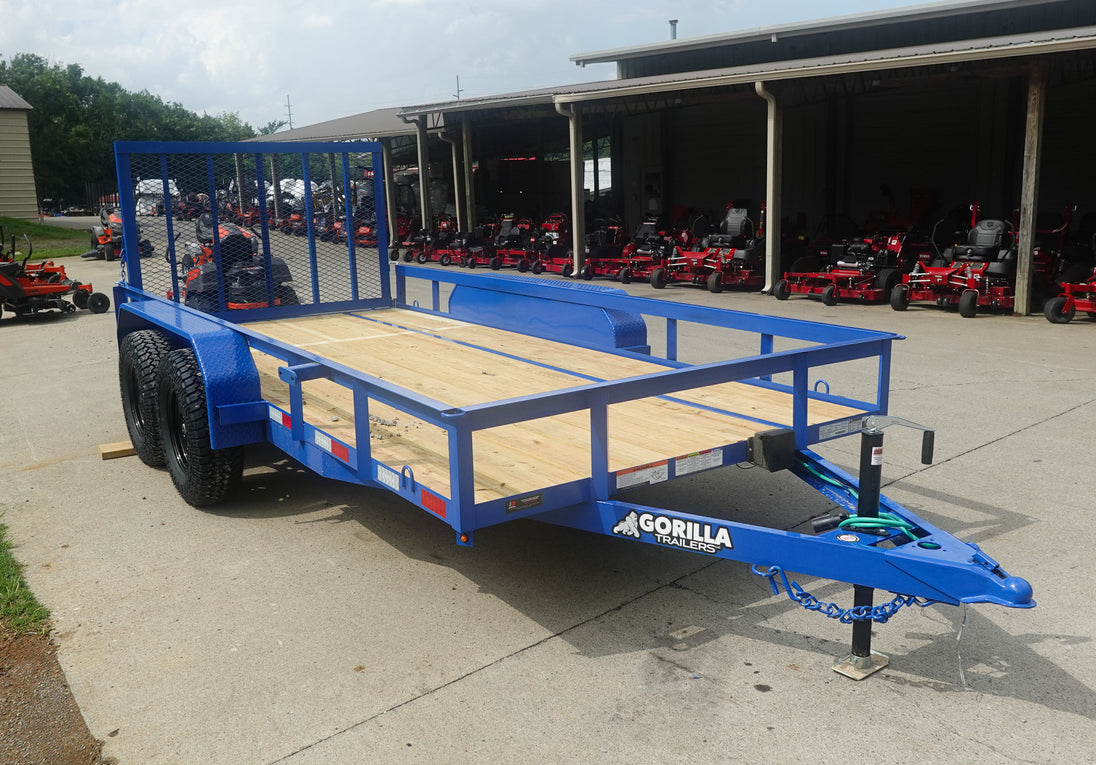 6.4x14 Straight Deck Off Road ATV/UTV Utility Trailer (2) 3,500lb Axles - SLE Equipment - 16