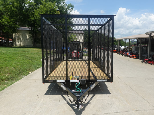 6.4x16 Straight Deck Utility Trailer 6ft Mesh Sides (2) 3,500lb Axles - SLE Equipment - 2