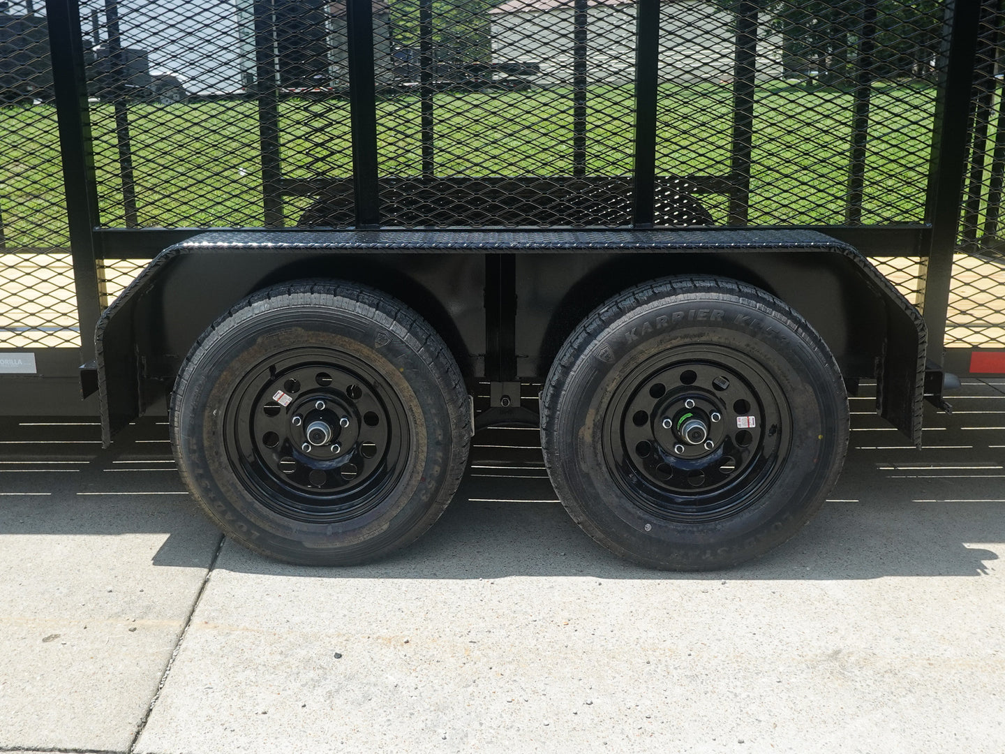6.4x16 Straight Deck Utility Trailer 6ft Mesh Sides (2) 3,500lb Axles - SLE Equipment - 16