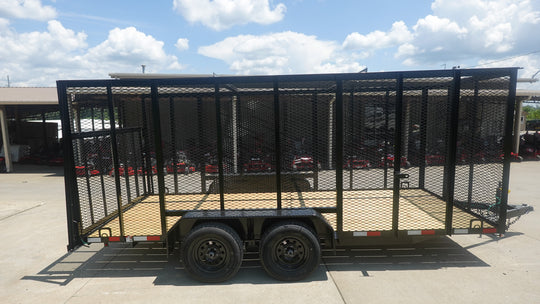 6.4x16 Straight Deck Utility Trailer 6ft Mesh Sides (2) 3,500lb Axles - SLE Equipment - 5