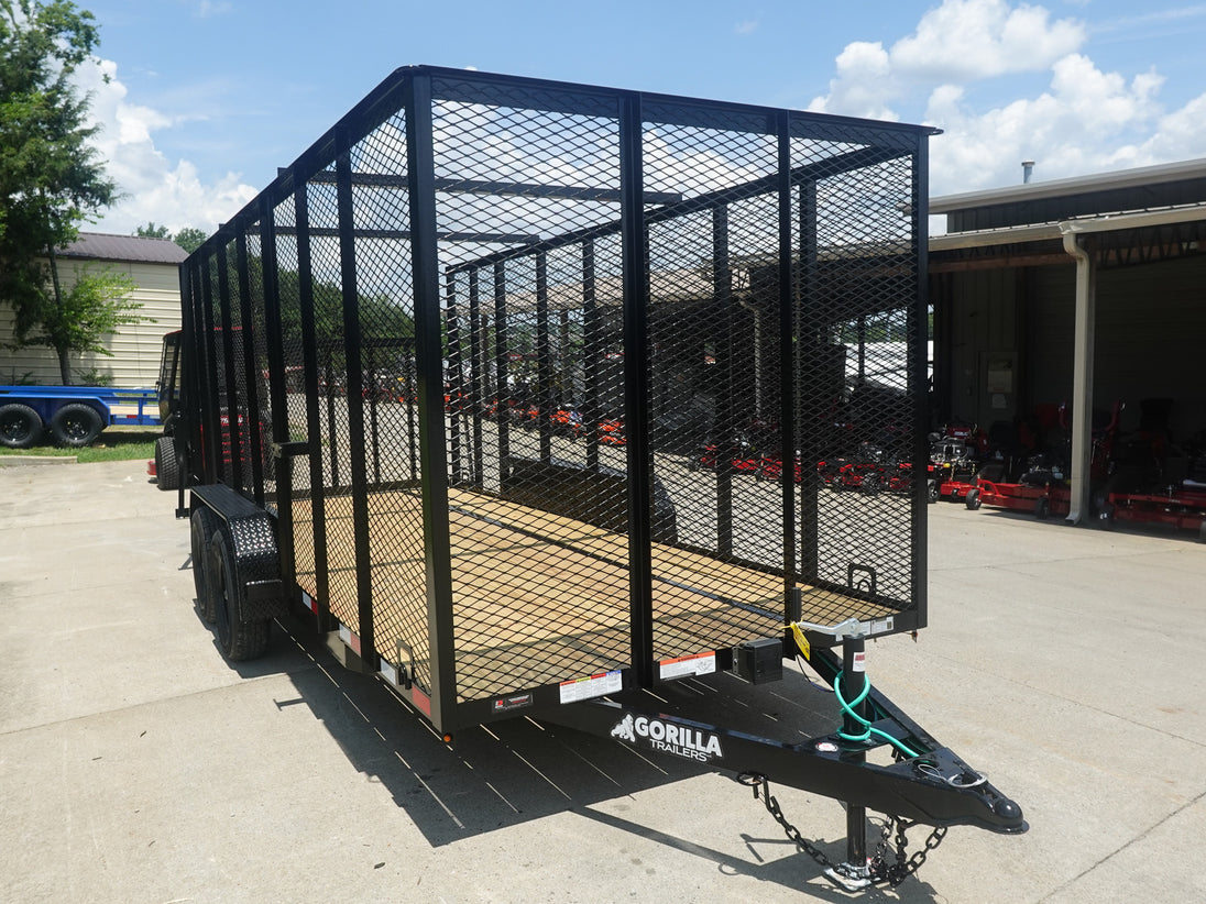 6.4x16 Straight Deck Utility Trailer 6ft Mesh Sides (2) 3,500lb Axles - SLE Equipment - 3