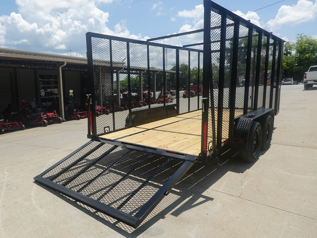 6.4x16 Straight Deck Utility Trailer 6ft Mesh Sides (2) 3,500lb Axles - SLE Equipment - 9