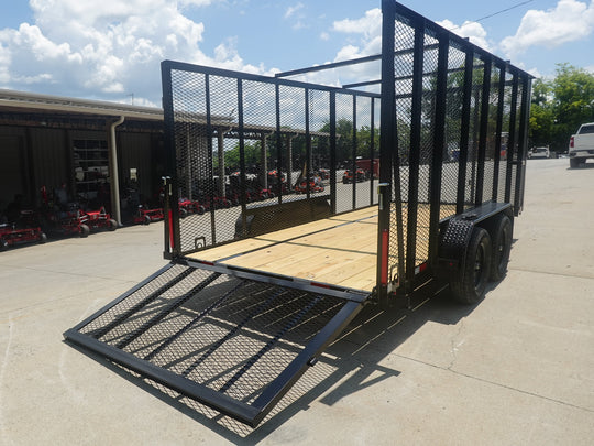 6.4x16 Straight Deck Utility Trailer 6ft Mesh Sides (2) 3,500lb Axles - SLE Equipment - 9