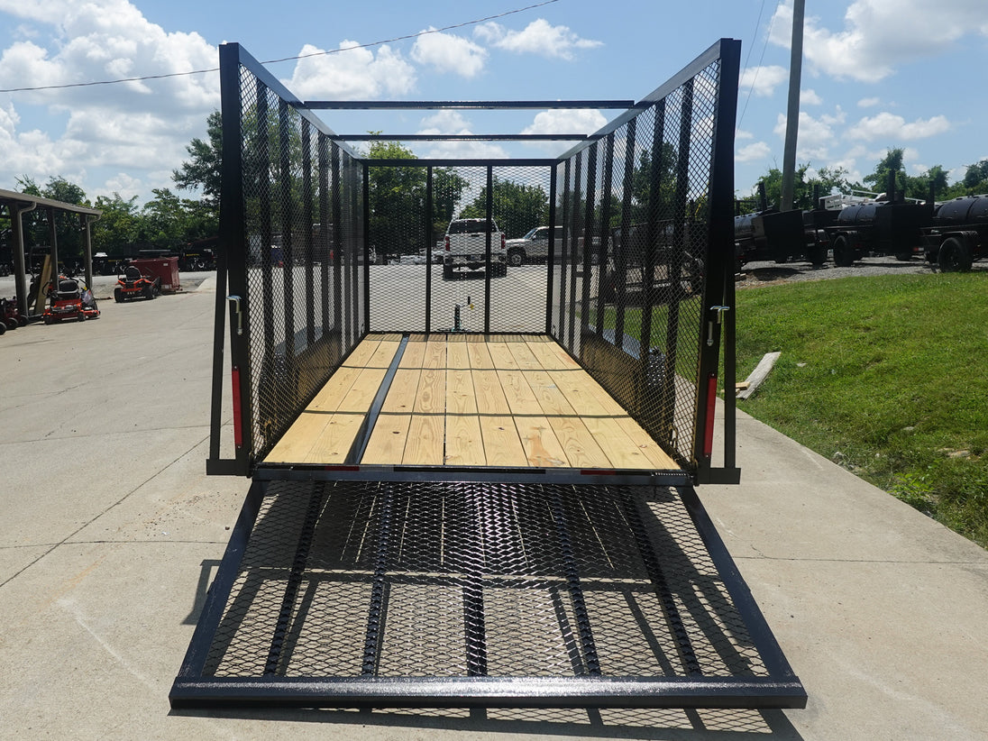 6.4x16 Straight Deck Utility Trailer 6ft Mesh Sides (2) 3,500lb Axles - SLE Equipment - 10