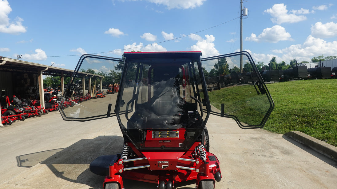 Ferris ISX3300 60" Zero Turn Mower with Curtis Premium Air-Conditioned Cab – Model 5902064 Front Doors Open