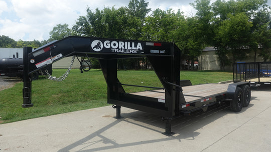 7x20 Gooseneck Tilt Car Hauler Trailer (2) 7K Drop Axles with Brakes 14K GVWR - SLE Equipment - 1