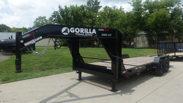 7x20 Gooseneck Tilt Car Hauler Trailer (2) 7K Drop Axles with Brakes 14K GVWR - SLE Equipment - 1