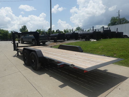 7x20 Gooseneck Tilt Car Hauler Trailer (2) 7K Drop Axles with Brakes 14K GVWR - SLE Equipment - 4