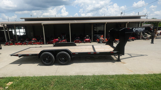 7x20 Gooseneck Tilt Car Hauler Trailer (2) 7K Drop Axles with Brakes 14K GVWR - SLE Equipment - 7