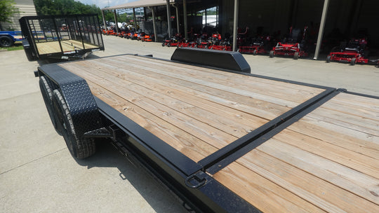 7x20 Gooseneck Tilt Car Hauler Trailer (2) 7K Drop Axles with Brakes 14K GVWR - SLE Equipment - 14