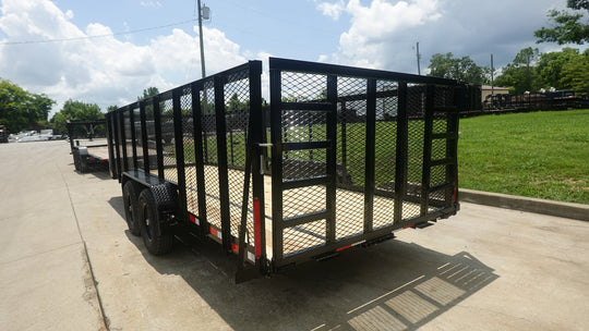 7x20 Heavy Duty Straight Deck Utility Trailer 4ft Mesh Sides (2) 5,200lb Axles - SLE Equipment - 6