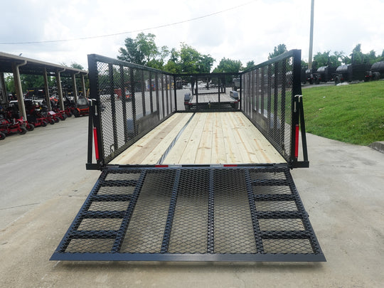 7x20 Heavy Duty Straight Deck Utility Trailer 4ft Mesh Sides (2) 5,200lb Axles - SLE Equipment - 9