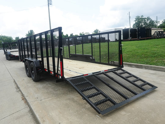 7x20 Heavy Duty Straight Deck Utility Trailer 4ft Mesh Sides (2) 5,200lb Axles - SLE Equipment - 11