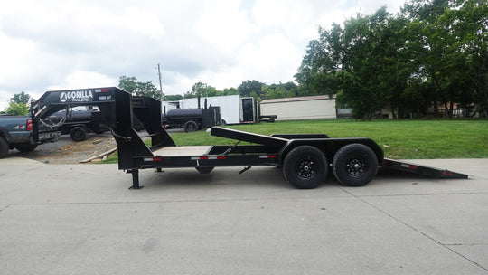 7x20 Gooseneck Tilt Car Hauler Trailer (2) 7K Drop Axles with Brakes 14K GVWR - SLE Equipment - 10