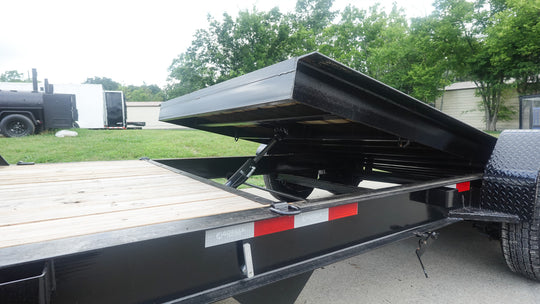 7x20 Gooseneck Tilt Car Hauler Trailer (2) 7K Drop Axles with Brakes 14K GVWR - SLE Equipment - 13