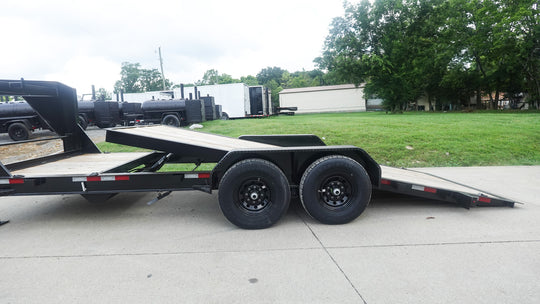 7x20 Gooseneck Tilt Car Hauler Trailer (2) 7K Drop Axles with Brakes 14K GVWR - SLE Equipment - 11