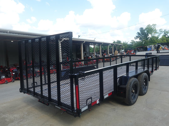 6.4x18 Utility Trailer with 2FT Mesh Sides & Gate (2) 3,500LB Axles GVWR 7K - SLE Equipment - 5