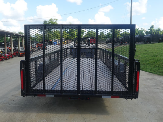 6.4x18 Utility Trailer with 2FT Mesh Sides & Gate (2) 3,500LB Axles GVWR 7K - SLE Equipment - 6