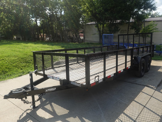 6.4x18 Utility Trailer with 2FT Mesh Sides & Gate (2) 3,500LB Axles GVWR 7K - SLE Equipment - 8