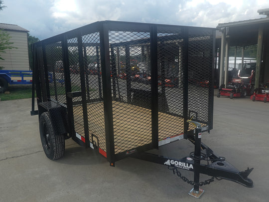 5x8 Straight Deck Utility Trailer with 4ft Mesh Side 3500lb Axle - SLE Equipment - 3
