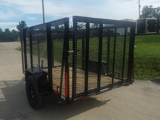 5x8 Straight Deck Utility Trailer with 4ft Mesh Side 3500lb Axle - SLE Equipment - 5