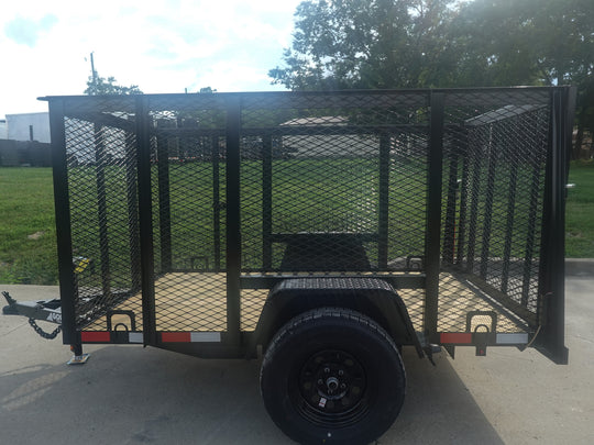 5x8 Straight Deck Utility Trailer with 4ft Mesh Side 3500lb Axle - SLE Equipment - 4