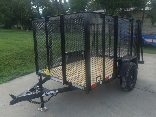 5x8 Straight Deck Utility Trailer with 4ft Mesh Side 3500lb Axle - SLE Equipment - 1