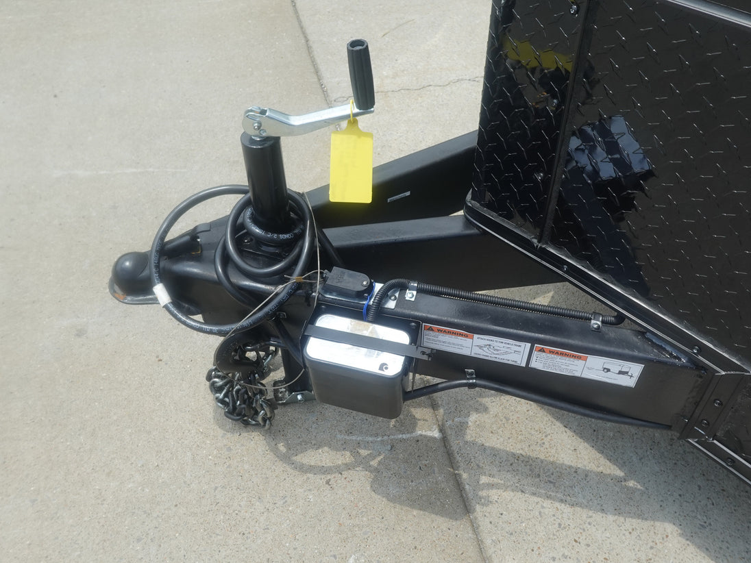 8.5x24 V-Nose Enclosed Trailer (2) 7000LB Axles with Wench Lift Hitch