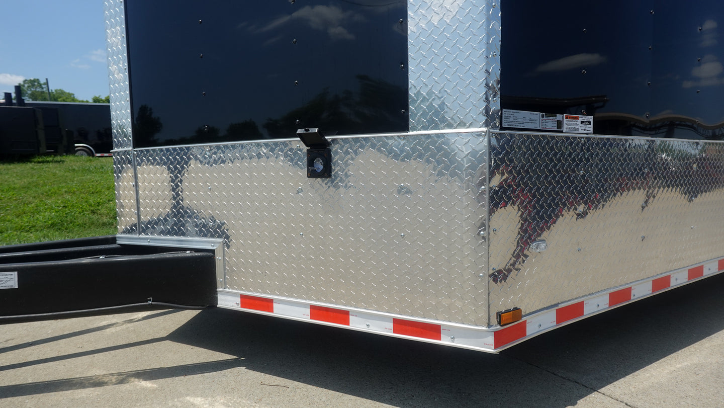 8.5x30 Black Enclosed 2-5200lb Axles 9' Interior Height with Winch Power cord Plug