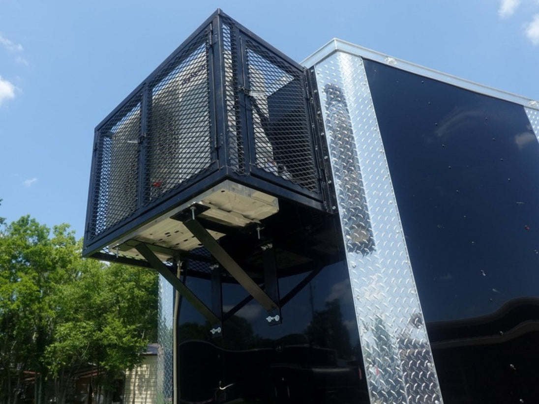 8.5x30 Black Enclosed 2-5200lb Axles 9' Interior Height with Winch Air Conditioner