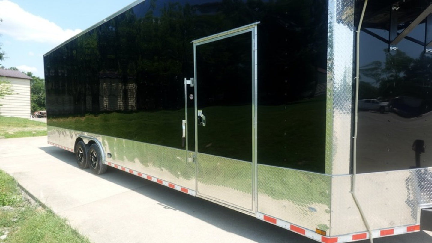 8.5x30 Black Enclosed 2-5200lb Axles 9' Interior Height with Winch Side Door